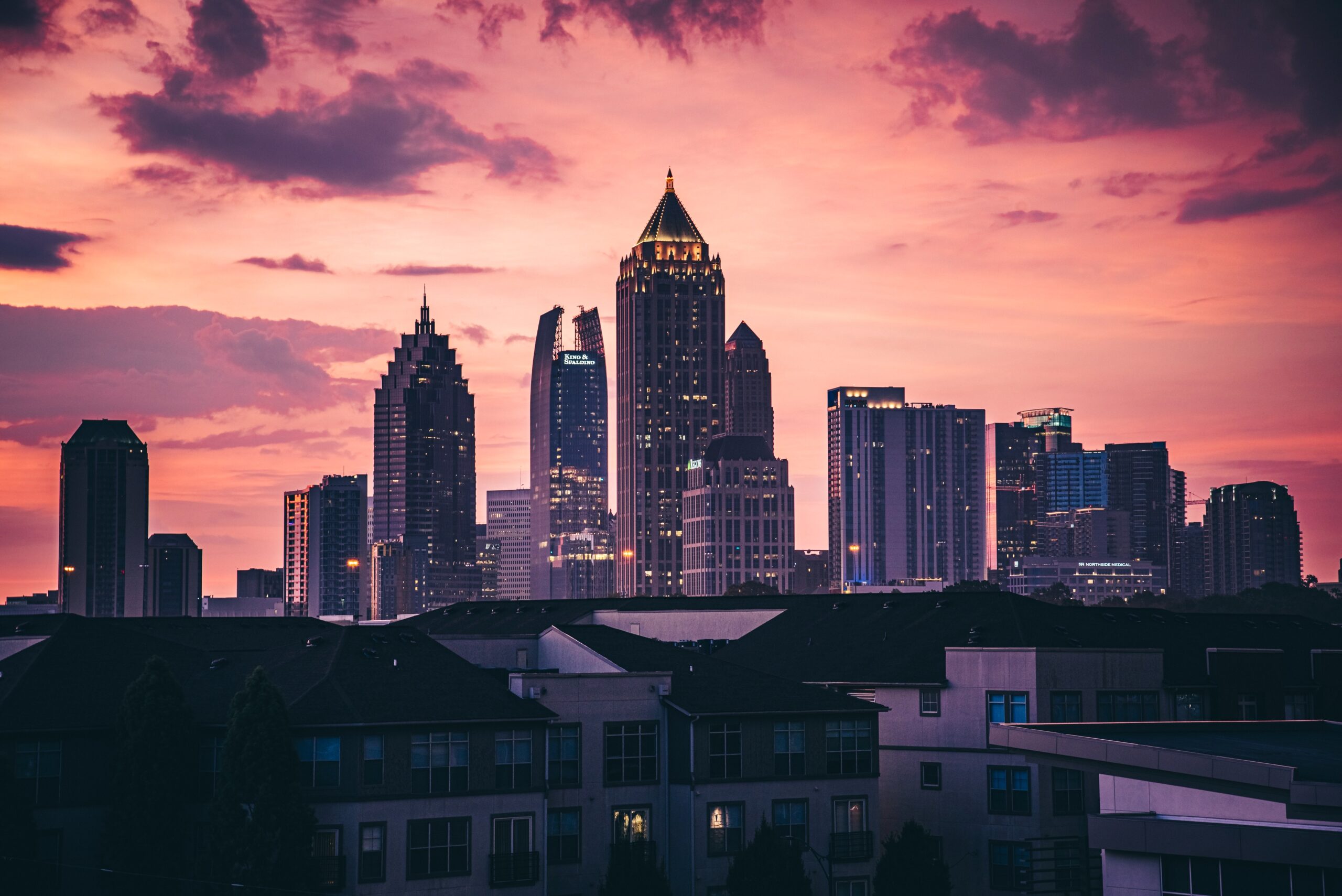 city of Atlanta, Georgia at sunset