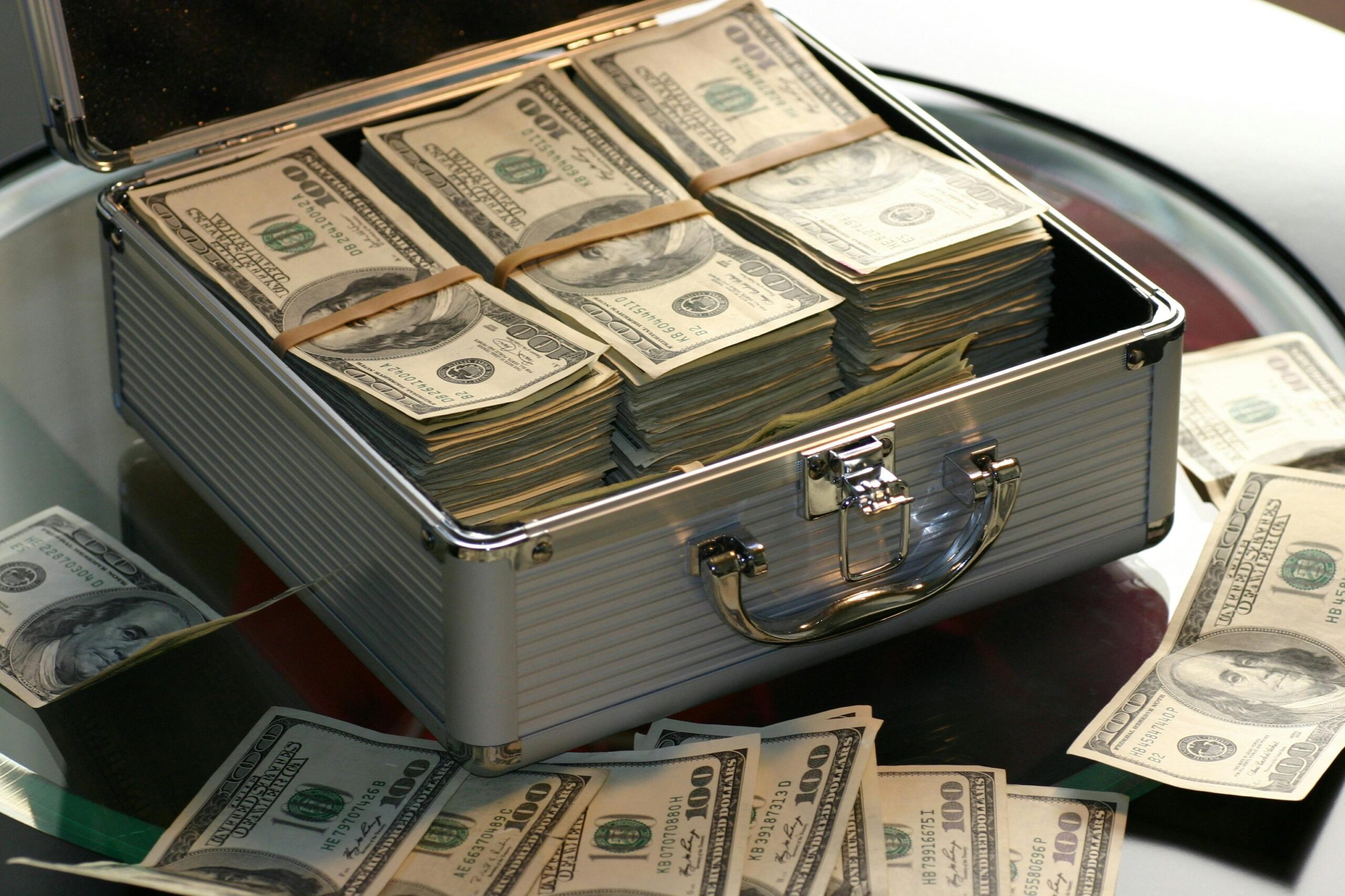 briefcase filled with money