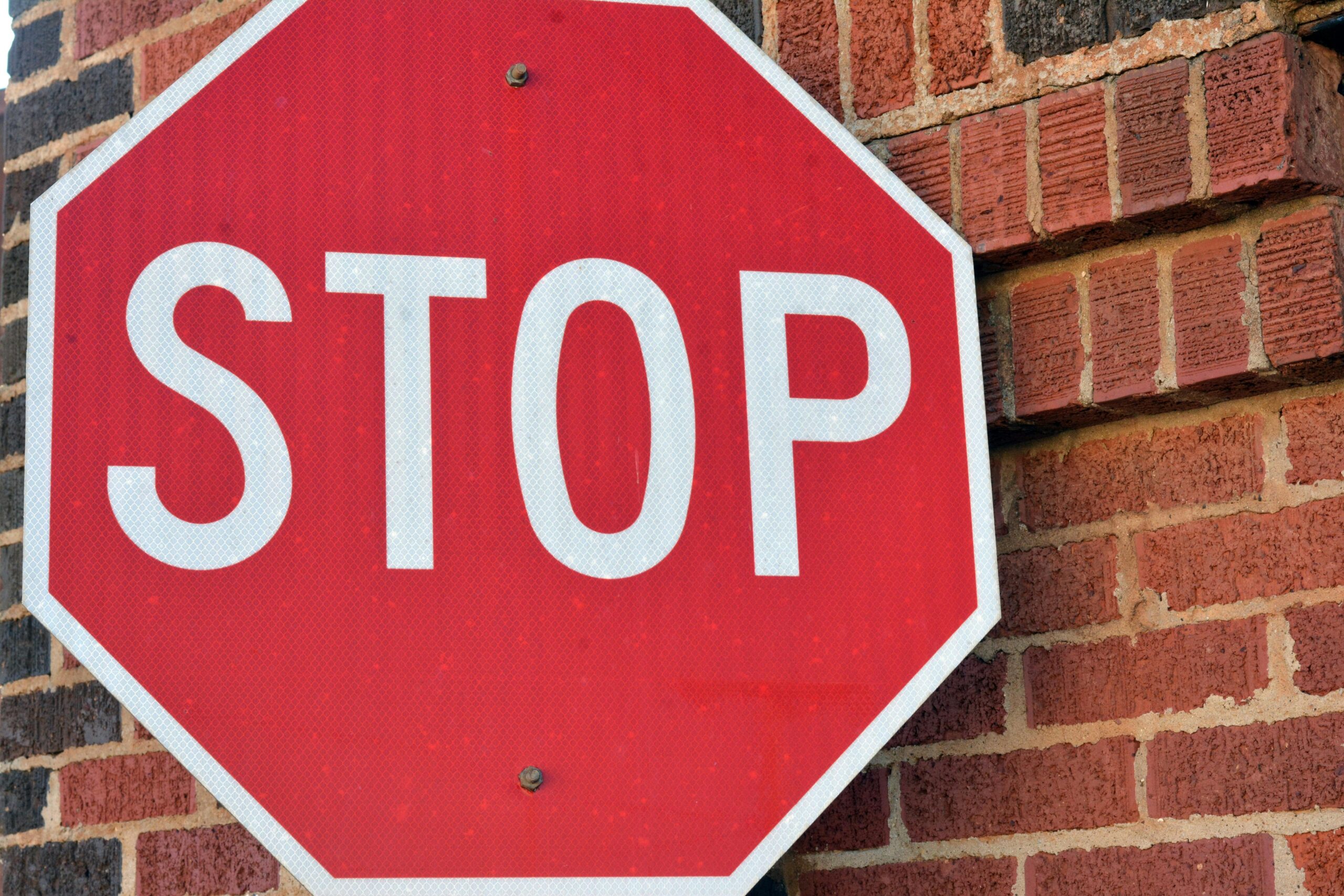 close-up of a stop sign